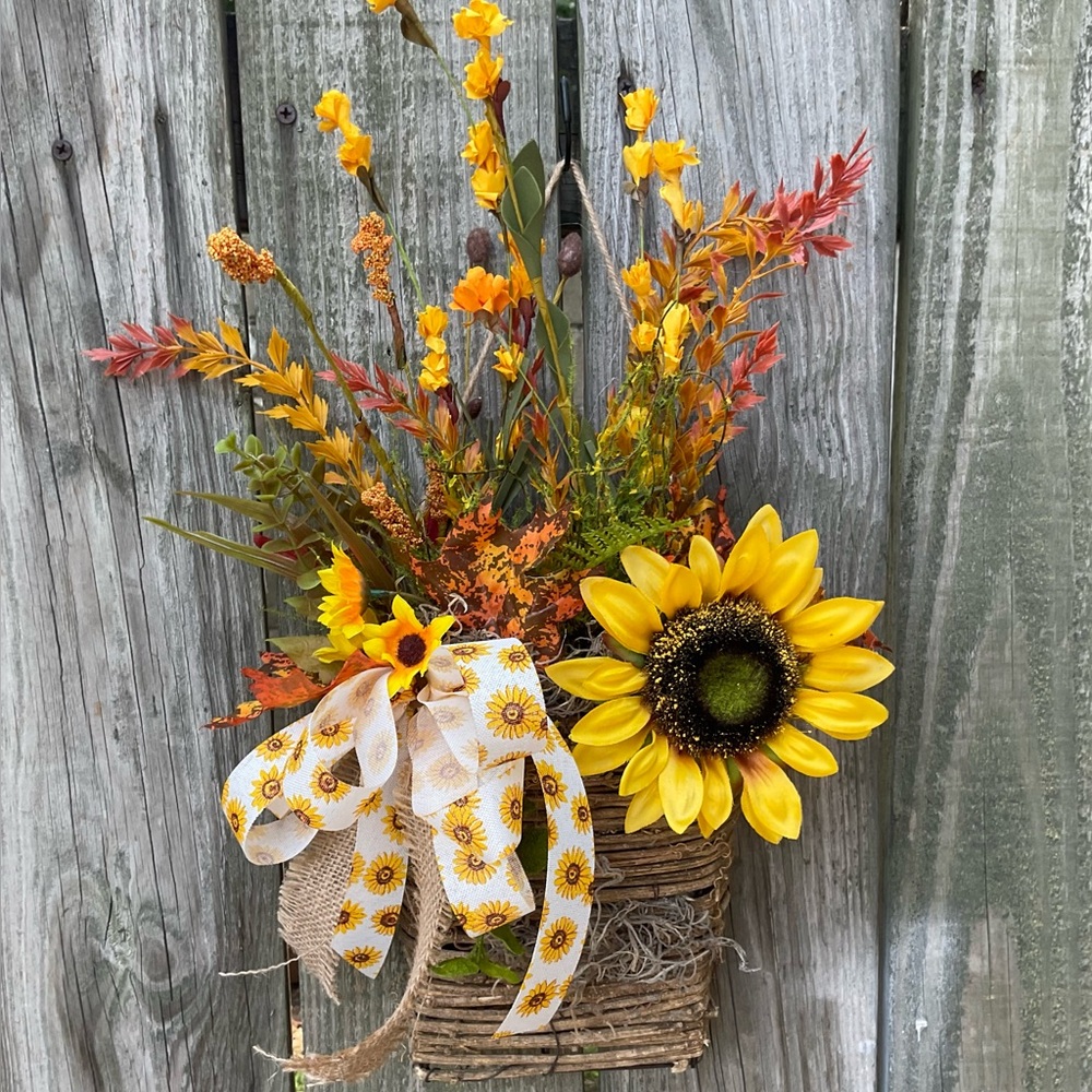 Sunflower and Autumn Floral Basket